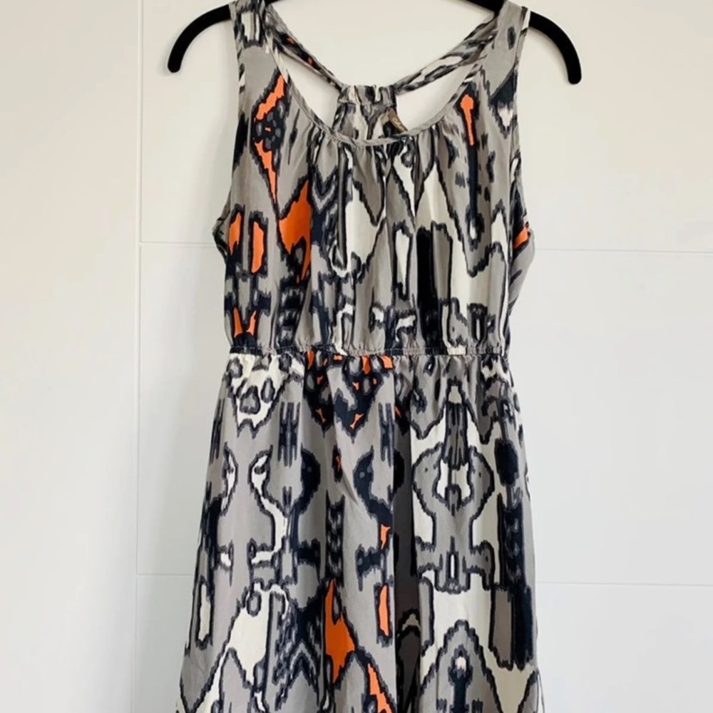 Nordstrom grey print summer dress medium modern
